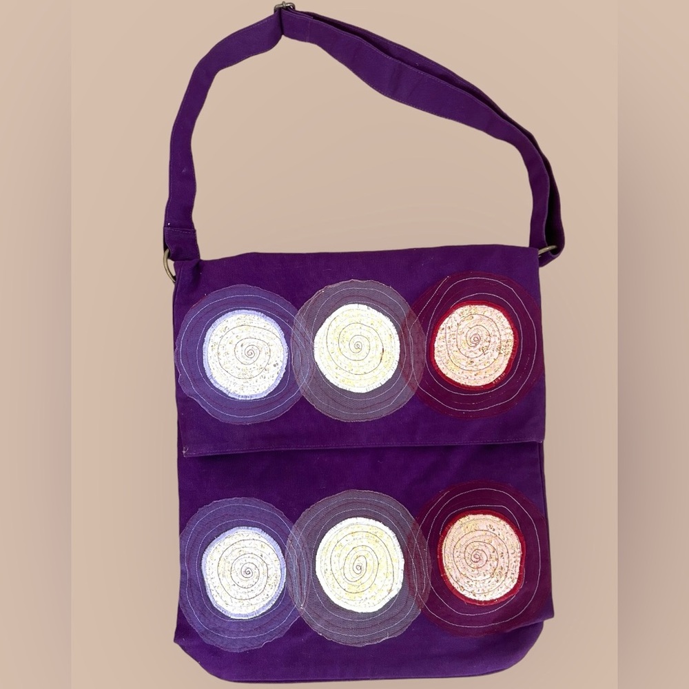 Canvas Purple Cross Over Bag